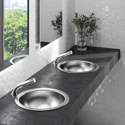 Vasque à encastrer Ø 385 mm Inox poli brillant HEMI DELABIE 120491