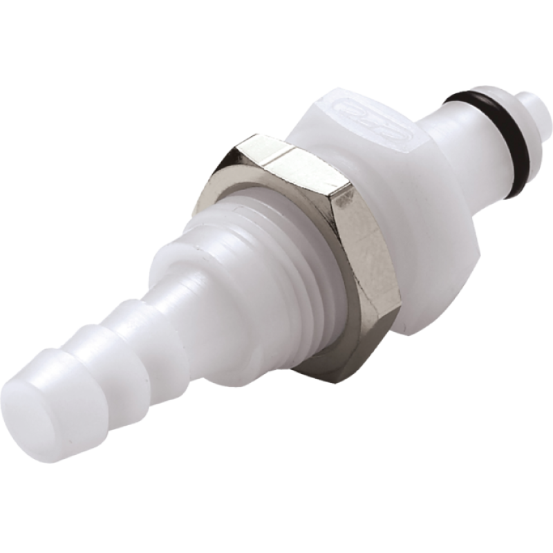 Raccord de laboratoire  | Accouplement à fermeture rapide Mâle pour montage sur plaque avec embout de tuyau Burkle | BUR-8753...