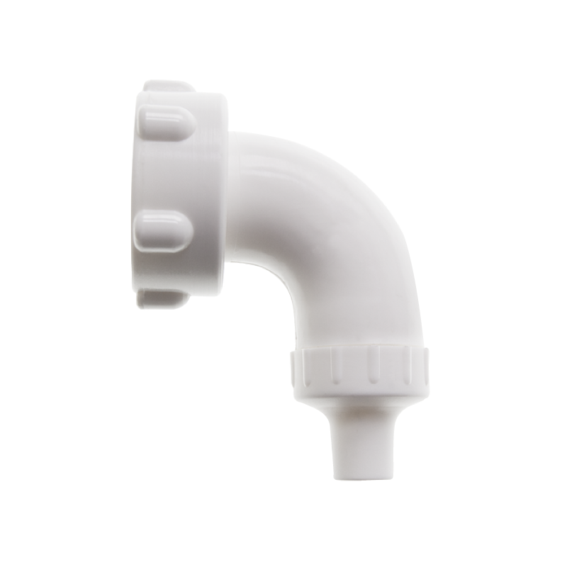 Raccord de laboratoire  | Coude tuyau avec écrou à chapeau blanc PP Burkle | BUR-8548-0020_1