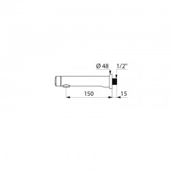 Delabie Robinetterie  | Robinet de lavabo temporisé 150 mm TEMPOSOFT 2 DELABIE 741550 | DEL-741550