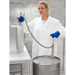 Pompe vide-fût en acier inoxydable flexible d'écoulement et robinet Burkle 5601-0801