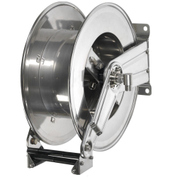 Enrouleur automatique inox sans tuyau | Enrouleur automatique inox 316L 100 bar pour 30 m de tuyau 3/4" ou 20 m de tuyau 1" |...