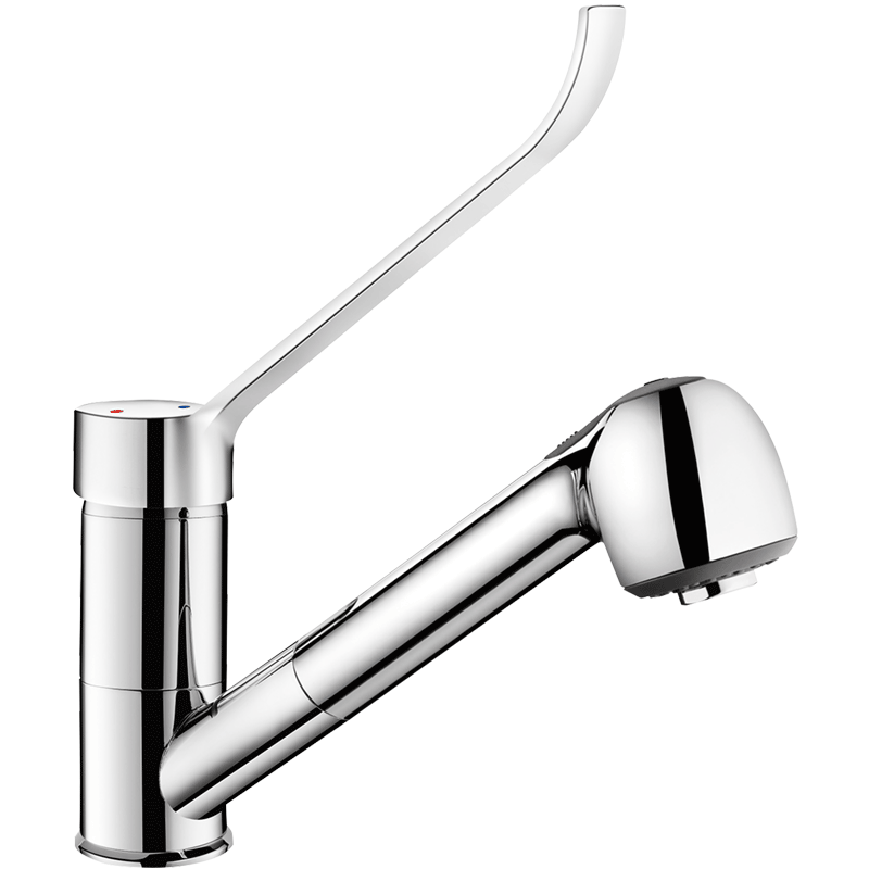 Delabie Robinetterie  | Mitigeur à douchette extractible levier Hygiénique DELABIE 2211L | DEL-2211L