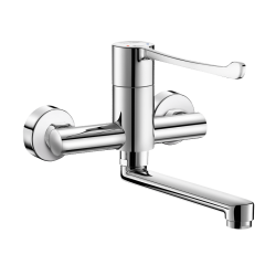 Delabie Robinetterie  | Mitigeur de lavabo mécanique séquentiel mural à bec orientable DELABIE 2436S | DEL-2436S