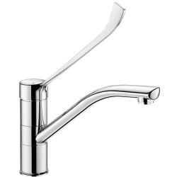 Delabie Robinetterie  | Mitigeur d'évier mécanique monotrou avec bec orientable H.155 L.230 levier hygiène DELABIE 2510L | DE...