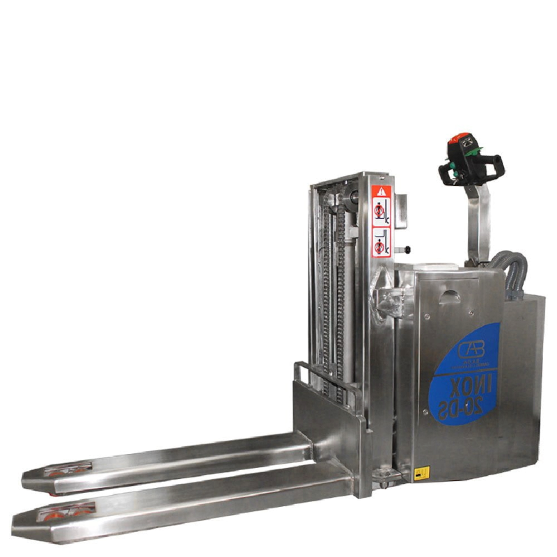 Chariot élévateur inox | Transpalette électrique gerbeur inox à conducteur accompagnant levée électrique 1500 mm duplex | TM2...