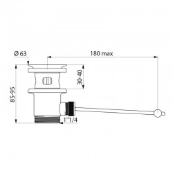 Accessoires robinetterie  | Bonde de lavabo en inox pour évier à clapet DELABIE 620 | DEL-620