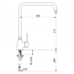 Delabie Robinetterie  | Mitigeur monotrou sur plage 20 litres / minute bec orientable DELABIE 2506T3 | DEL-2506T3