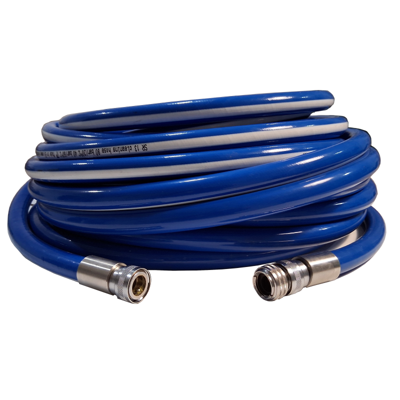 Tuyau flexible alimentaire et industriel | Tuyau alimentaire SR13 cleaning 10 à 25 m 80bars 20°C 40bars 60°C raccords Nito CE...