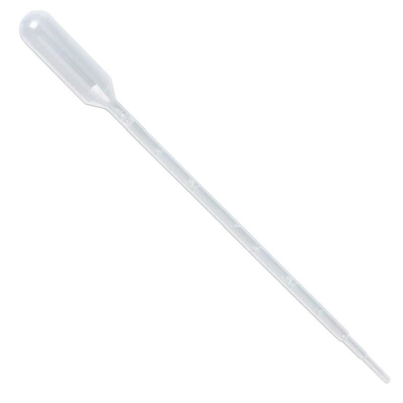 Micropipette | Pipette Pasteur transparente graduée longue LDPE 3 ml non stérile 500 pièces | ROG-DLB027