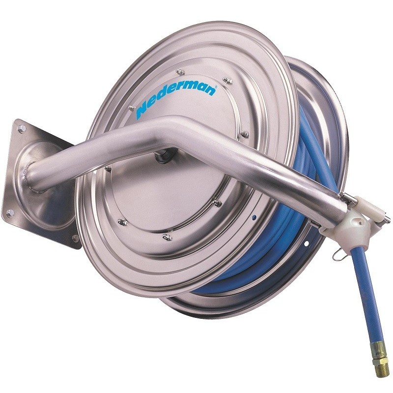 Enrouleur automatique Nederman | Nederman 886 enrouleur automatique en inox pour 25m de tuyaux 1/2" | AKBO886-12-25 Enrouleur automatique Nederman | Nederman 886 enrouleur automatique en inox pour 25m de tuyaux 1/2" | AKBO886-12-25