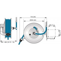 Nederman 886 enrouleur automatique en inox pour 25m de tuyaux  1/2"