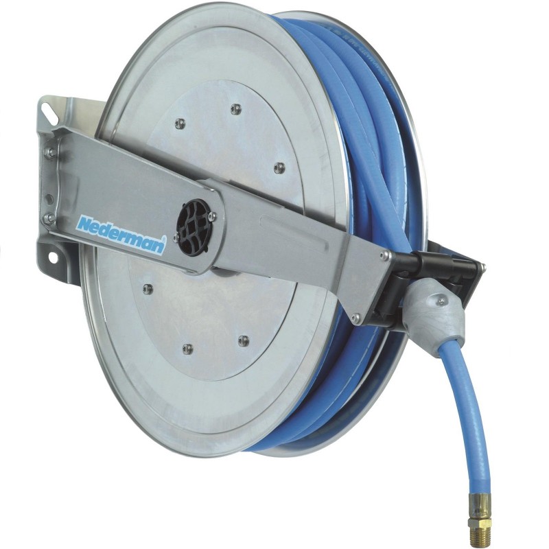 Enrouleur automatique Nederman | Nederman 889 enrouleur automatique en inox pour 15m tuyaux de 1/2" | AKBO889-12-15