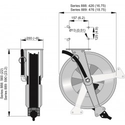 Nederman 889 enrouleur automatique en inox pour 15m tuyaux de 1/2"