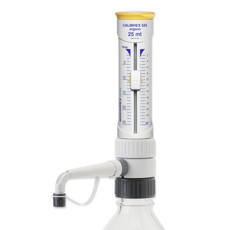 Distributeur pour flacon | Distributeur Calibrex Organo 525 de 0,1-1 ml à 10-100 ml SOCOREX | SOC-525.001_1
