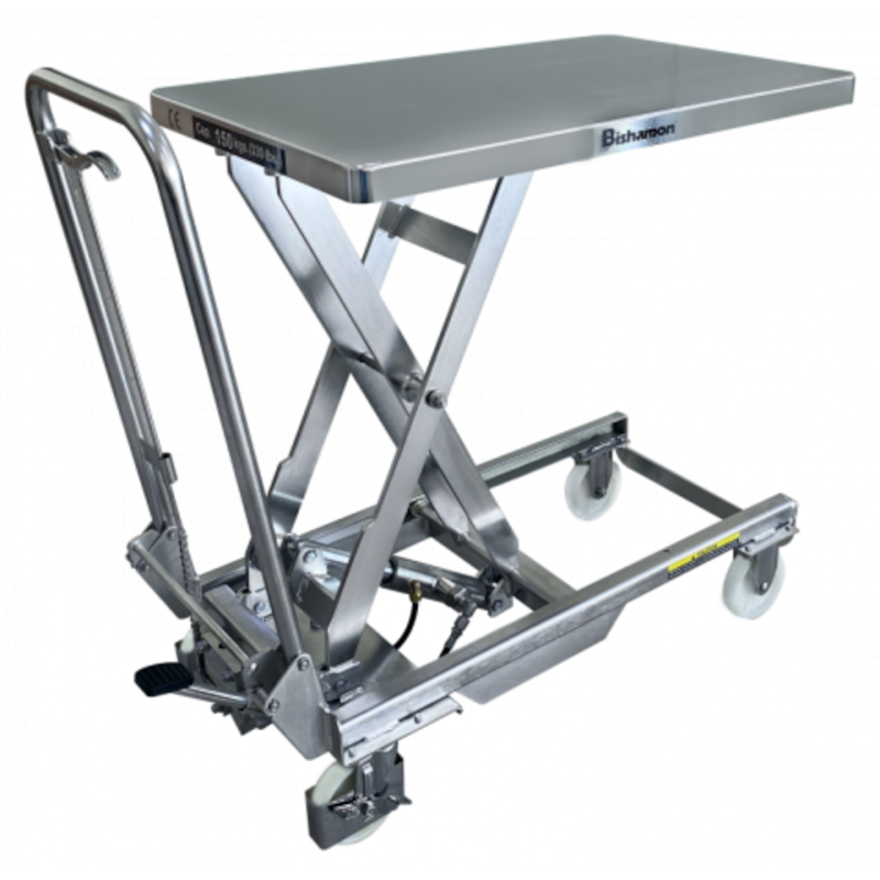 Table élévatrice inox | Table élévatrice INOX 500Kg plateau 1010 x 520 mm Bishamon BXS50T | WHI-BXS50T