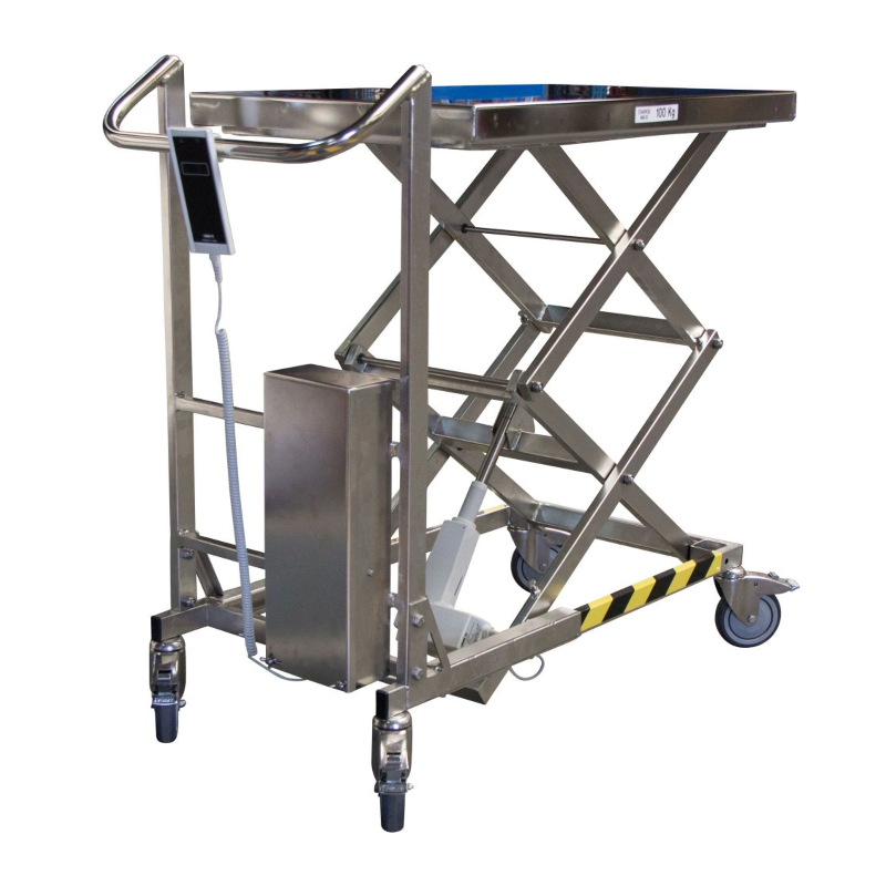 Table élévatrice inox | Table élévatrice triple ciseaux à vis sans fin INOX 100kg plateau 900x500mm | WHI-516119900