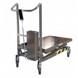 Table élévatrice inox | Table élévatrice triple ciseaux à vis sans fin INOX 100kg plateau 900x500mm | WHI-516119900