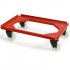 Chariot roule bac 250Kg roulettes pivotantes Nylon PA 5 couleurs : Couleur:Rouge