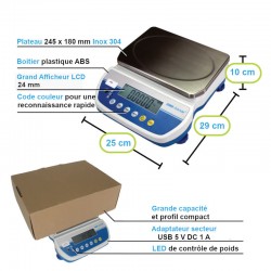 Balance Commerce | Balance de comptoir Latitude 3 à 30 KG - 0.5g à 5g - ADAM Equipment | LBX3_1