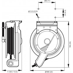 Nederman 884 enrouleur automatique époxy pour 20m tuyaux de 1/2"