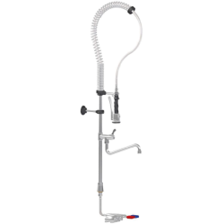 Douchette de prélavage | Douchette de prélavage commande au pied eau chaude et froide et robinet de puisage | MAD-5592