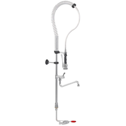 Douchette de prélavage | Douchette de prélavage commande au pied eau chaude et robinet de puisage | MAD-5591