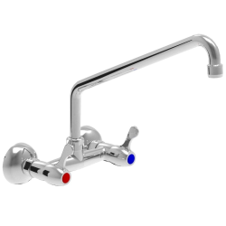 Robinetterie laverie  | Robinet mélangeur bi-trous mural débit 24 litres/minute Bac 300 mm | MAD-5546