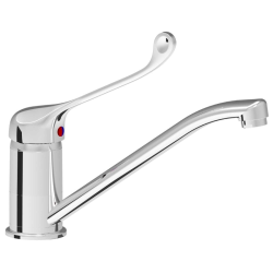 Robinetterie laverie  | Robinet mitigeur commande au coude avec bec orientable débit 17 litres/minute | MAD-5537