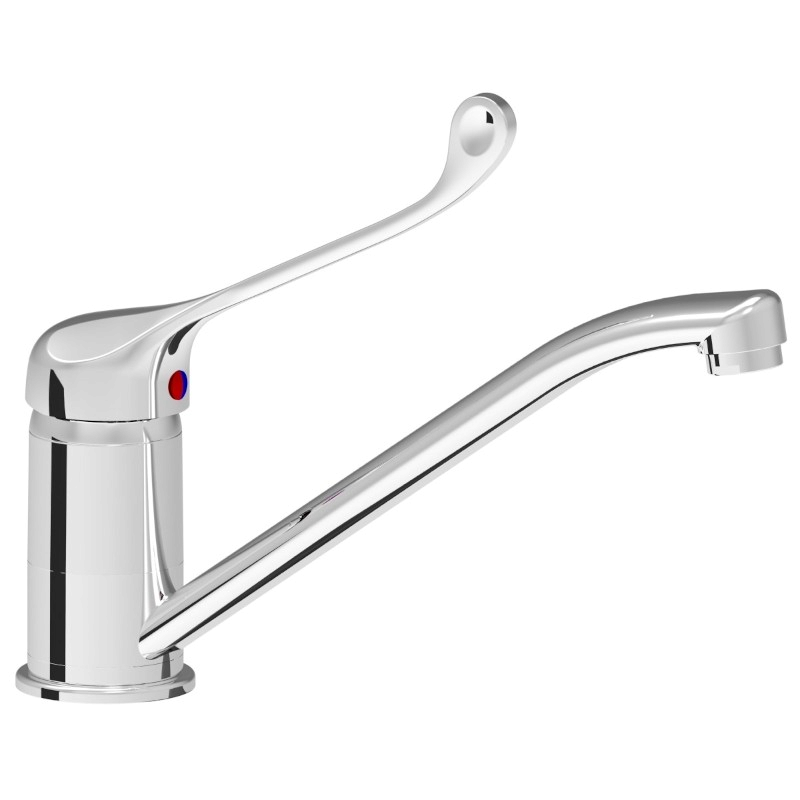 Robinetterie laverie  | Robinet mitigeur commande au coude avec bec orientable débit 17 litres/minute | MAD-5537