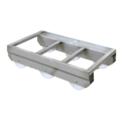 Chariot roule bac | Double roule bac inox 800 x 600 mm roues polypropylène en bascules | BRO-3280100