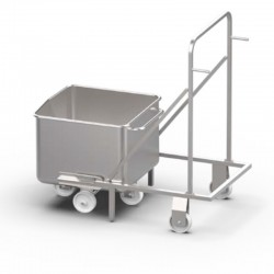 Cuve et Pétrin inox | Chariot de nettoyage de cuve en acier inoxydable 304 200 et 300 litres | BRO-3320400