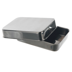 Boîtes et pots en inox | Boîte en inox rectangulaire avec couvercle 5 tailles Bochem™ | BOC-8630_1