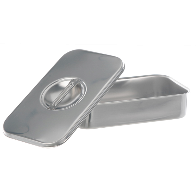 Boîtes et pots en inox | Boîte en inox rectangulaire avec couvercle 2 poignée Bochem™ | BOC-8461_1