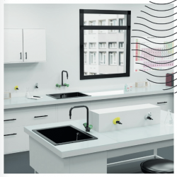 Robinetterie et douchette | Robinet de laboratoire noir eau potable saillie 140 mm PRESTO 721041 | PRE-721041