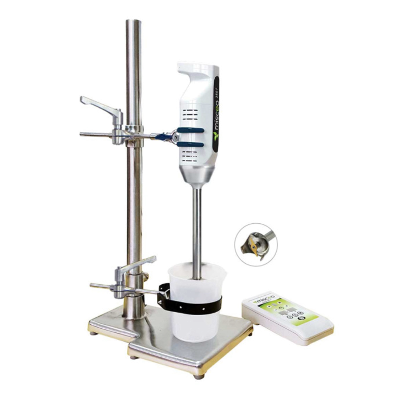 Agitateur de laboratoire | Mélangeur homogénéiseur Misceo 250 F - tige cisailleur 2 et 4 lames 160 mm et statif | MC103_1