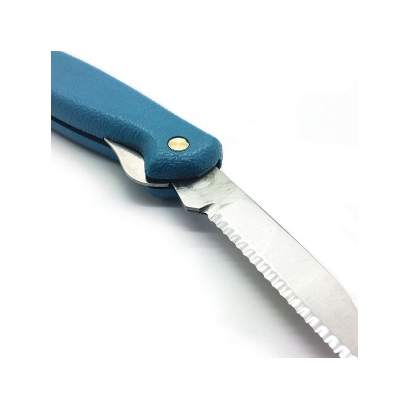 Couteau de poche détectable lame dentelée
