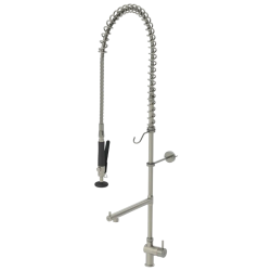 Douchette de prélavage automatique inox 316L monotrou eau froide avec col de cygne