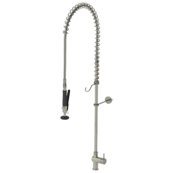 Douchette de prélavage automatique inox 316L monotrou eau froide sans col de cygne