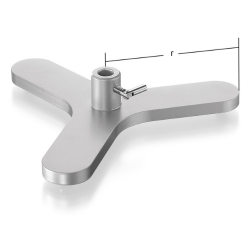 Statif et tige | Socle trépied en acier revêtu de poudre avec bride USBECK | USB-2030_1