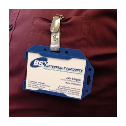 Porte-badge rigide détectable bleu - 10 pièces BST Detectable