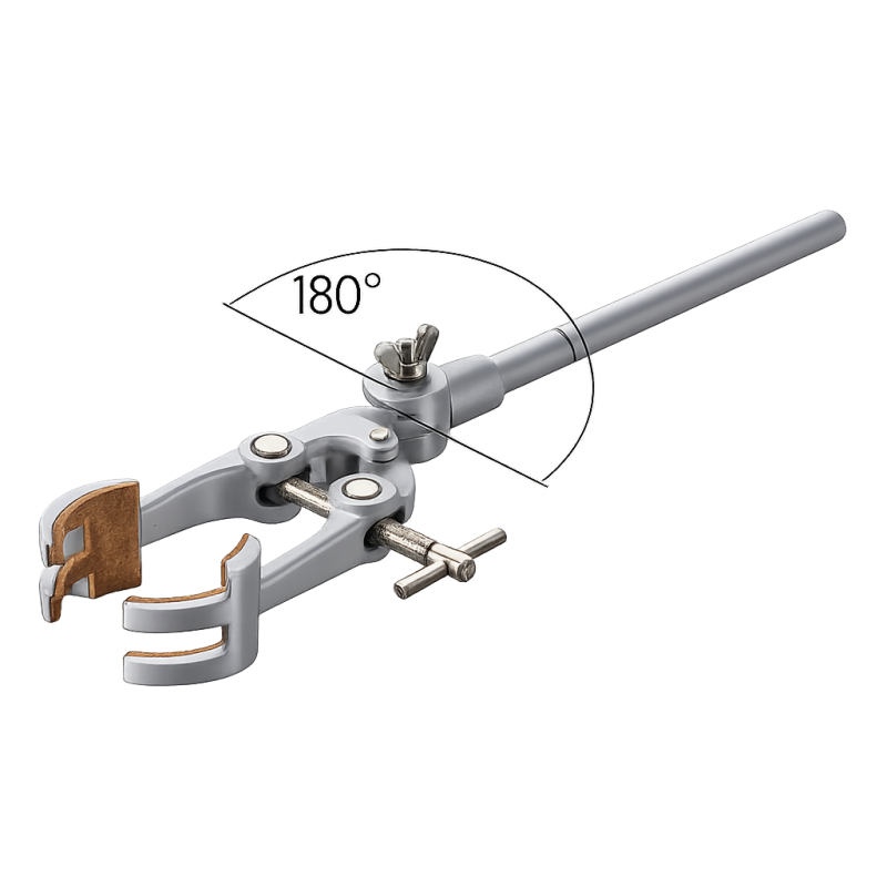 Pince pour statif | Pince 0-80 mm 180° pour statif en zinc moulé tige Ø 10 mm USBECK | USB-2508