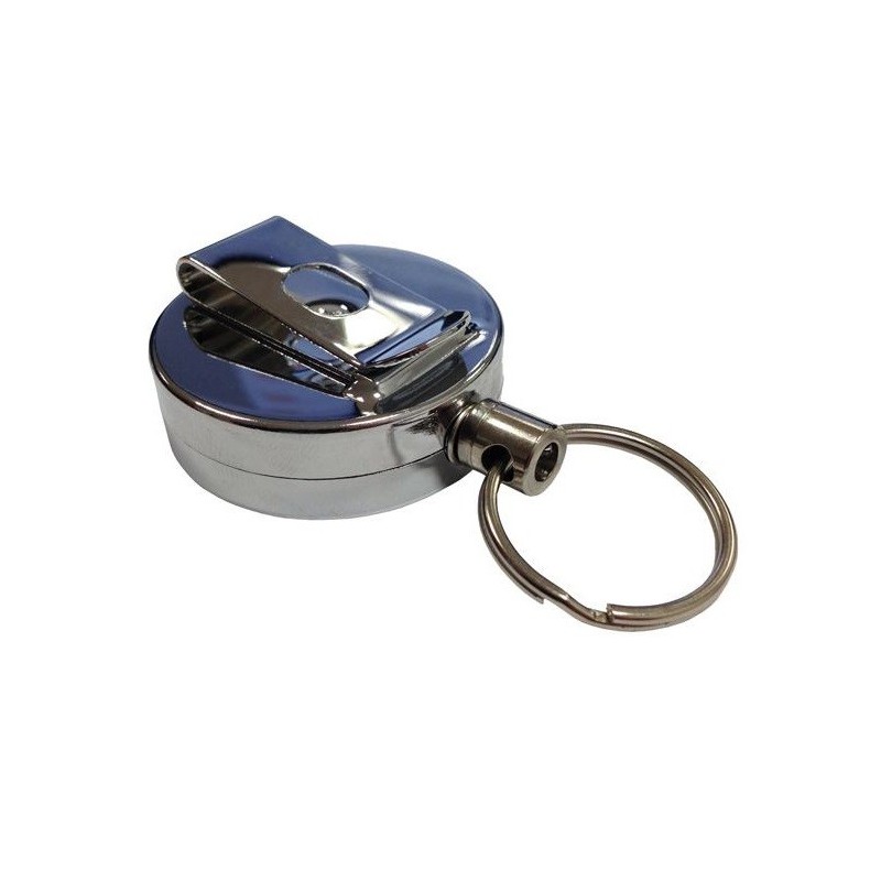 Bureautique détectable | Porte-clés rétractable boîtier inox avec anneau | DEC-217A65 Bureautique détectable | Porte-clés rétractable boîtier inox avec anneau | DEC-217A65