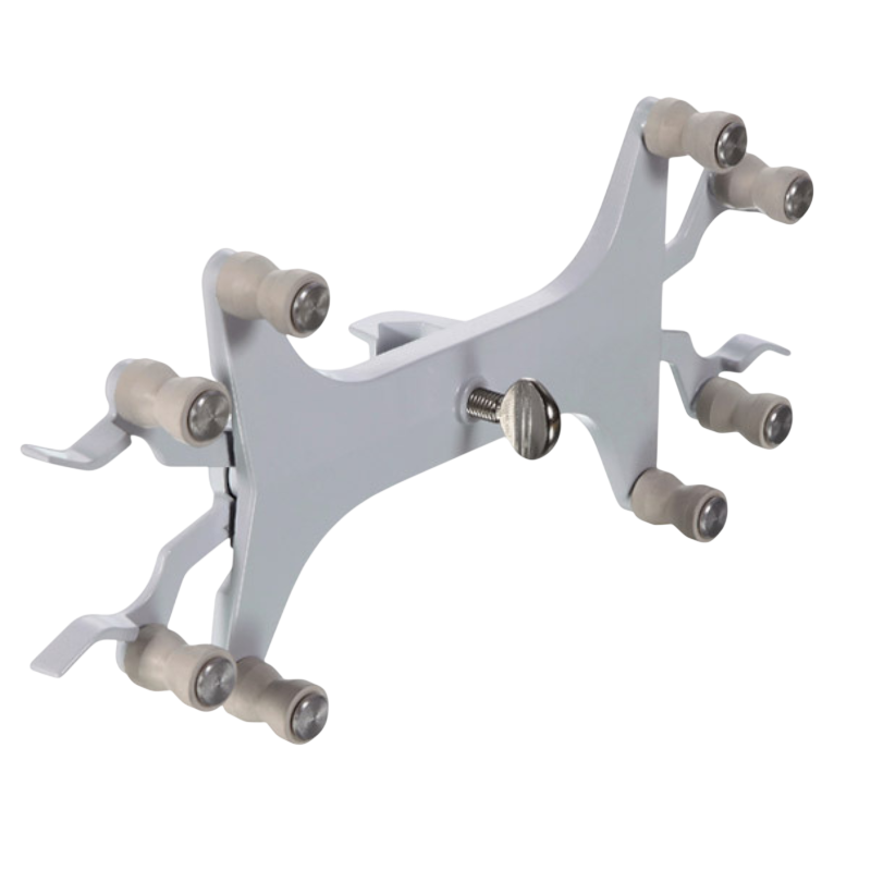 Pince pour statif | Pince pour 2 burettes en aluminium avec noix de serrage USBECK | USB-2862