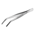 Pince brucelle à bout courbé Inox ou acier nickelé USBECK : Longueur:115 mm, Matériau:Acier nickelé