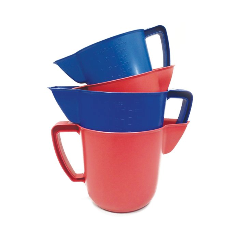 Accessoires détectables | Bécher détectable Empilable bleu - rouge- 1 - 2 litres BST Detectable | BST-J1B_1
