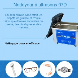 Nettoyeur à ultrasons en acier inoxydable Emmi-07D