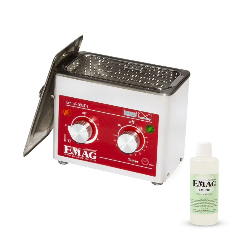 Nettoyeur à ultrasons Emmi-08 STH en acier inoxydable avec chauffage