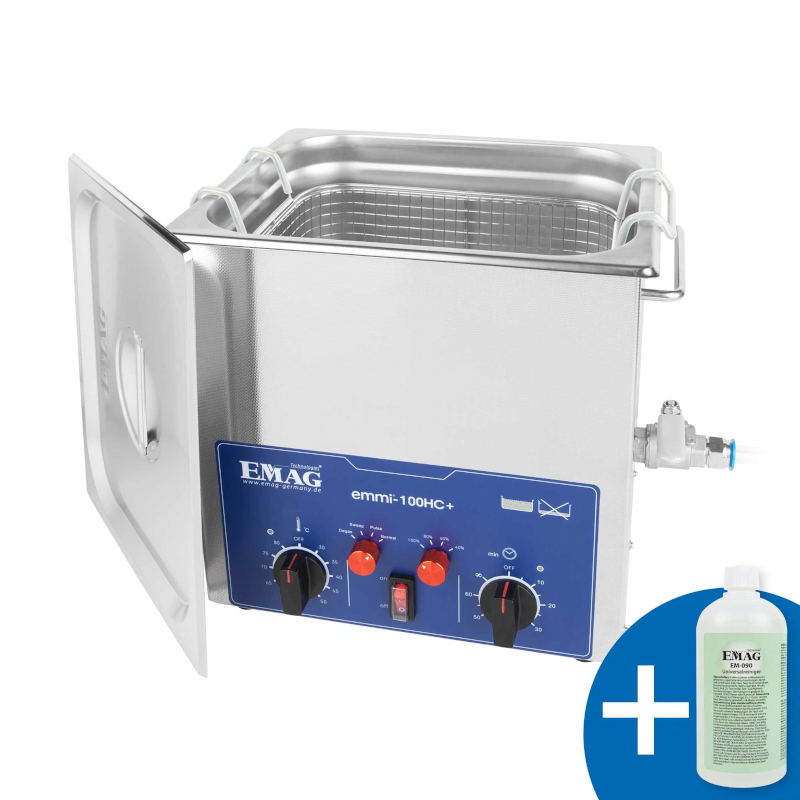Nettoyeur à ultrasons en acier inoxydable 10,6 Litres Emmi-100 HC Plus EMAG Série pro