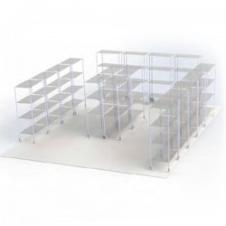 Rayonnage inox | Rayonnage en inox pour salle blanche étagères en file avec roues | TOX-1521-13_1